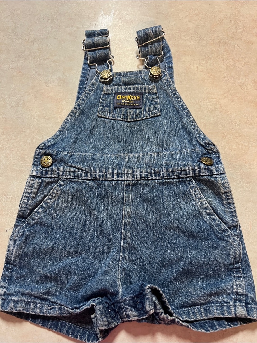 OshKosh B'gosh Vintage Denim Short Overalls in Blue